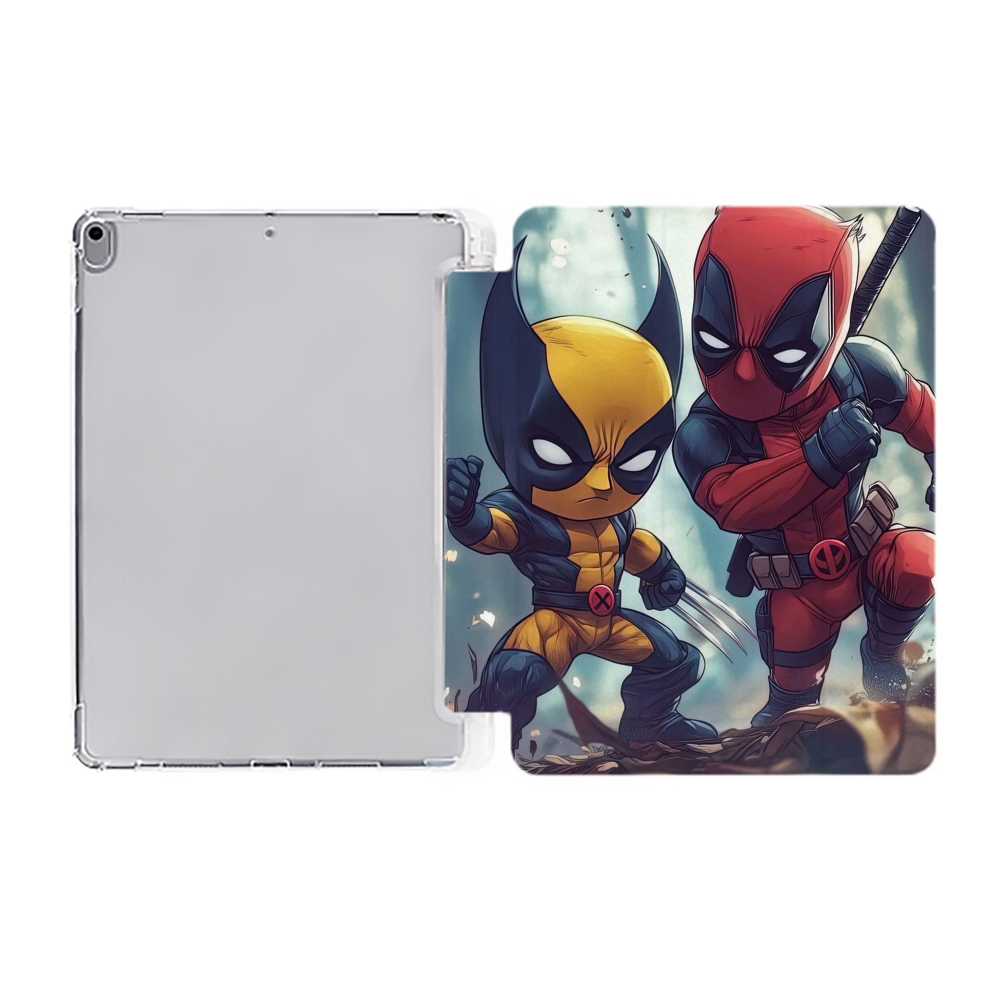 （画像用） Deadpool デッドプール IPad ケース ペン収納付き 三つ折りスタンド PUレザー×シリコン 対応機種9.5/10.5/10.9インチ